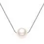 Single Pearl Necklace 7-8mm Freshwater Cultured Pearl 925 Sterling Silver Box Chain - VIKI LYNN Single Pearl Necklace 7-8mm Freshwater Cultured Pearl 925 Sterling Silver Box Chain - VIKI LYNN