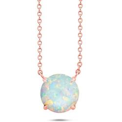 Nicole Miller Fine Jewelry - Sterling Silver with 14K Rose Gold Overlay 8mm Round Cut Gemstone Necklace, 18''