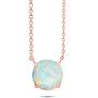 Nicole Miller Fine Jewelry - Sterling Silver with 14K Rose Gold Overlay 8mm Round Cut Gemstone Necklace, 18''