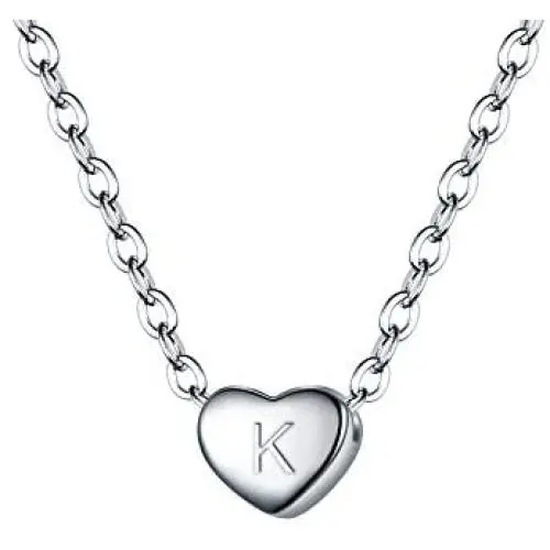 BriLove Womens 925 Sterling Silver Tiny Initial Heart Pendant Choker Necklace BriLove Womens 925 Sterling Silver Tiny Initial Heart Pendant Choker Necklace