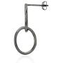 Sterling Silver Intertwined Open Circles Double Oval Drop Earrings
