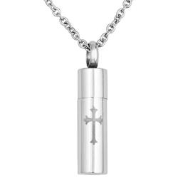 CLY Jewelry Urn Necklace for Ashes Long Strip Black Painted with Crystal Necklace Women Pendant Cremation Jewelry Memorial Keepsake for Men Women
