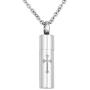 CLY Jewelry Urn Necklace for Ashes Long Strip Black Painted with Crystal Necklace Women Pendant Cremation Jewelry Memorial Keepsake for Men Women