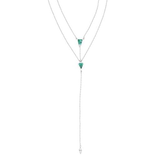 Silpada Double-Y Reversible Lariat Necklace with Compressed Turquoise in Sterling Silver