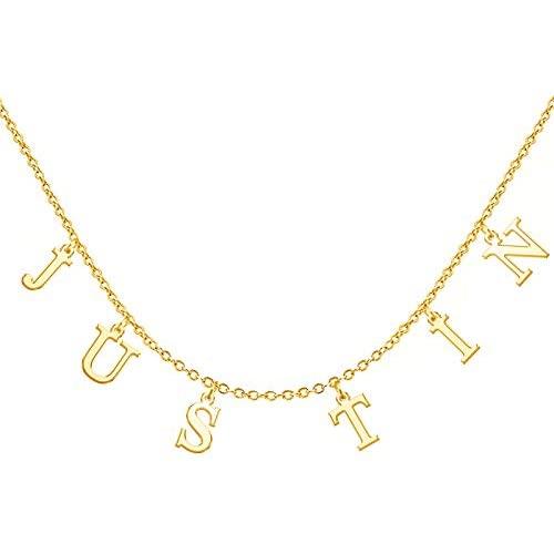 YSAHan Customized Name Necklace Handmade Personalized 18K Gold Plated Choker Nameplate Jewelry for Women Girls