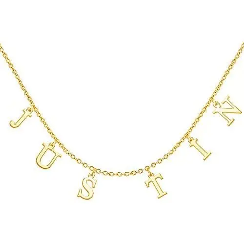 YSAHan Customized Name Necklace Handmade Personalized 18K Gold Plated Choker Nameplate Jewelry for Women Girls YSAHan Customized Name Necklace Handmade Personalized 18K Gold Plated Choker Nameplate Jewelry for Women Girls
