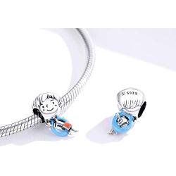 BAMOER 925 Sterling Silver Charms for Bracelets Necklace Boy Girl Animal Bird Coconut Drink Charm Beads Women Jewelry Gifts