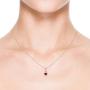 Ruby Infinity Heart Pendant with Diamonds in 14K Rose Gold (4mm Ruby)