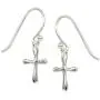 Tisoro 925 Solid Sterling Silver Tiny Dangling Cross Threader Earrings, Small Dangle Bubble Cross Tisoro 925 Solid Sterling Silver Tiny Dangling Cross Threader Earrings, Small Dangle Bubble Cross