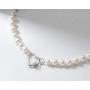 Long Pearl Necklaces Freshwater Cultured Pearls Strand Necklace with Heart Clasp Costume Wedding Beaded 6-7mm/7-8mm/8-9mm/9-10mm/10-11mm Pearl Jewelry Gift for Women Mothers Girls 18/20/36 Inches