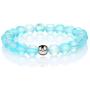 4Pcs Mystic Mermaid Beaded Stretch Bracelet Handmade Round Glass 8mm Multicolor Matte Beads Elastic Bracelet Shining Moonstone Beads Wristband for Women Girl Valentines Jewelry