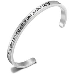 SEIRAA Labyrinth Movie Quote Bracelet How You Turn My World You Precious Thing Cuff Bangle Labyrinth Jewelry