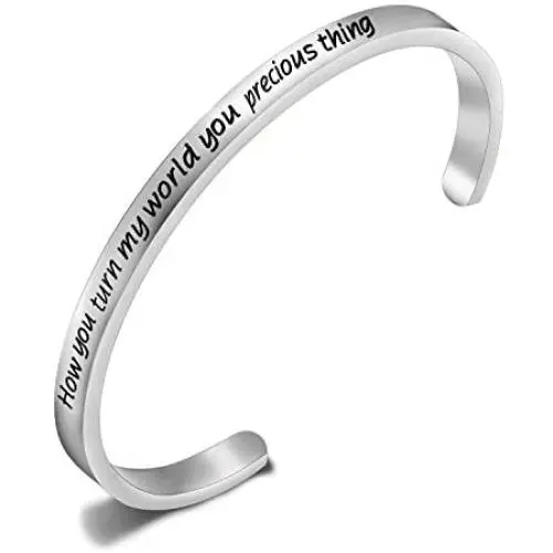 SEIRAA Labyrinth Movie Quote Bracelet How You Turn My World You Precious Thing Cuff Bangle Labyrinth Jewelry SEIRAA Labyrinth Movie Quote Bracelet How You Turn My World You Precious Thing Cuff Bangle Labyrinth Jewelry