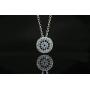 Dahi Shop Third Eye Necklace Nazar Amulet Turkish Greek Evil Eye Necklace Pendant Delivered with Jewelry Gift Box Natural Gemstone Circle Pendant 16'' Chain Silver-Tone + 2'' Extender
