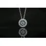 Dahi Shop Third Eye Necklace Nazar Amulet Turkish Greek Evil Eye Necklace Pendant Delivered with Jewelry Gift Box Natural Gemstone Circle Pendant 16'' Chain Silver-Tone + 2'' Extender