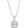 Dancing Diamond''XoXo'' Cushion Pendant Necklace in 925 Sterling Silver by Parade of Jewels (1/10 ct.tw.), 18''