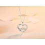 MUATOGIML 925 Sterling Silver Love Heart Pendant Mama Bear Panda Elephant Sloth Animal Necklace Mother Son Daughter Jewelry Gifts for Women Mom Family