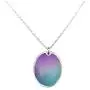 Ms.Iconic 17x22MM Oval Disc Rainbow Mood Charm Color Change Necklace Color Changing Jewelry Bridesmaid Wedding Gift for Her
