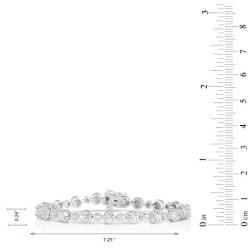 NATALIA DRAKE 1/20 Cttw White Diamond Bracelet for Women in Rhodium Plated Sterling Silver (Color H-I/Clarity I2-I3)