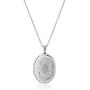 Sterling Silver Oval Hand-Engraved Locket Necklace, 18''