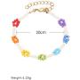 YOOE Woman Colorful Flower Beads Bracelet. Waterproof Boho Braided Daisy Seed Bead Bracelet, Surfer Beach Foot Jewelry for Girls