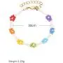 YOOE Woman Colorful Flower Beads Bracelet. Waterproof Boho Braided Daisy Seed Bead Bracelet, Surfer Beach Foot Jewelry for Girls YOOE Woman Colorful Flower Beads Bracelet. Waterproof Boho Braided Daisy Seed Bead Bracelet, Surfer Beach Foot Jewelry for Girls
