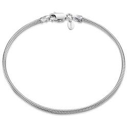 Amberta 925 Sterling Silver 1.9 mm Snake Chain Bracelet Size 7'' 7.5'' 8'' in