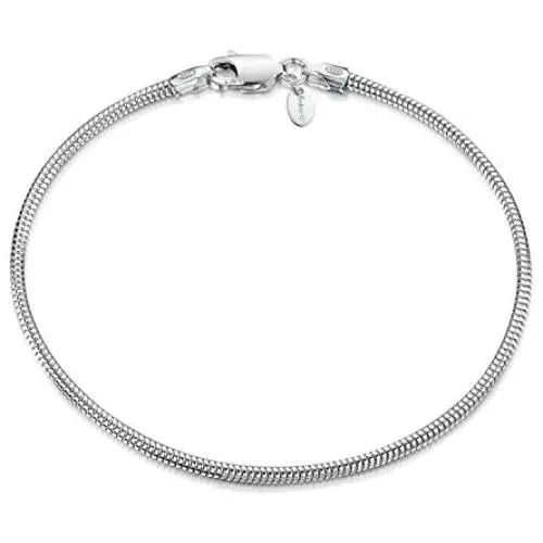 Amberta 925 Sterling Silver 1.9 mm Snake Chain Bracelet Size 7'' 7.5'' 8'' in Amberta 925 Sterling Silver 1.9 mm Snake Chain Bracelet Size 7'' 7.5'' 8'' in