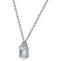 BERRICLE Rhodium Plated Sterling Silver Emerald Cut Cubic Zirconia CZ Solitaire Bridal Bridesmaid Fashion Necklace and Earrings Set