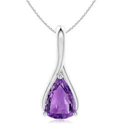 Trillion Amethyst Pendant Necklace in Sterling Silver (8x6mm Amethyst)