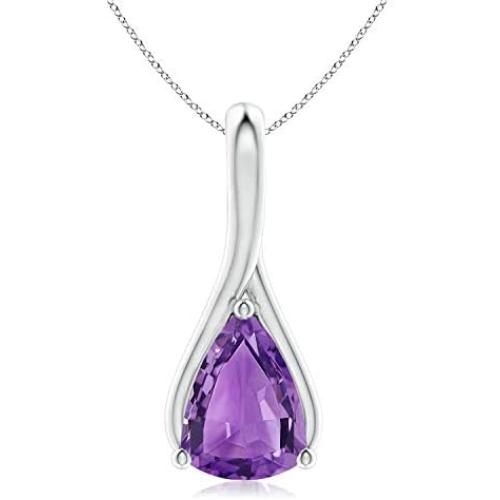 Trillion Amethyst Pendant Necklace in Sterling Silver (8x6mm Amethyst)