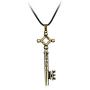Attack on Titan Eren Jaeger Key Pendant Necklace Gold Metal Black Leather Attack on Titan Shingeki No Kyojin Erens Key Necklace