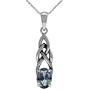 Silvershake Natural Gemstone 925 Sterling Silver Celtic Knot Solitaire Pendant with 18 Inches Chain Necklace
