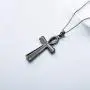 PDTJMTG Ankh Urn Necklace Black Sterling Silver Coptic Necklace for Keeping Human Ashes