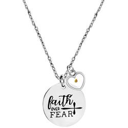 Stainless Steel Christian Faith Mustard Seed Lettering Necklaces, God Has You In Arm Necklace Memorial Gifts