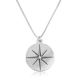 North Star Necklace With Birthstone Polaris Pendant Constellation Jewelry Celestial Star Symbol Charm