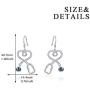 AOBOCO S925 Nurse Earrings Sterling Silver Fishhook Stethoscope Drop Earrings with Blue Crystal,Jewelry Gift for Doctor Nurse