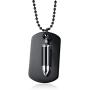 PJ Jewelry Stainless Steel Military Army Custom Dog Tag Pendant Bullet Ashes Cremation Urn Necklace for Men