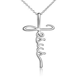 POPLYKE Faith Cross Necklace Jesus Religious Jewelry Gifts for Women