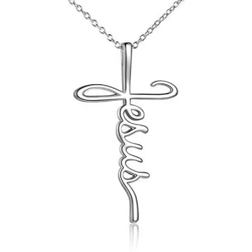 POPLYKE Faith Cross Necklace Jesus Religious Jewelry Gifts for Women POPLYKE Faith Cross Necklace Jesus Religious Jewelry Gifts for Women