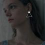 Personalized Geometric Earrings for Women, 925 Sterling Silver Post Ear Jacket Square/Triangle/Circle Stud Earrings Minimalist Earrings, Front and Back 2 in 1