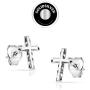 SolidSilver- Sterling Silver Dainty Diamond Cut Cross Stud Earrings