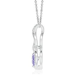 Tanzanite Infinity Heart Pendant with Diamonds (5mm Tanzanite)