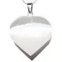 Zenergy Gems Charged Natural Himalayan Gemstone Crystal Puffy Heart Pendant Necklace + 20'' Silver Chain + Selenite Charging Heart [Included]