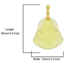 Happy Laughing Buddha Yellow Jade Pendant, Genuine Certified Grade A Jadeite Jade Hand Crafted, Buddha Medallion, Buddha charm, Buddha Pendant, Good Luck Yellow Jade statue pendant