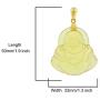 Happy Laughing Buddha Yellow Jade Pendant, Genuine Certified Grade A Jadeite Jade Hand Crafted, Buddha Medallion, Buddha charm, Buddha Pendant, Good Luck Yellow Jade statue pendant