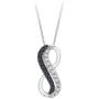 KATARINA Infinity Black and White Diamond Jewelry Set in 10K White Gold (7/8 cttw)
