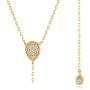 GELIN 14k Solid Gold 0,03 ct Diamond Teardrop Pendant Y Necklace for Women, Surprise Fine Jewellery ,18 inch