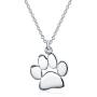 Dainty Dog Cat Pet Kitten Puppy Paw Print Pendant Necklace Animal Jewelry For Women Teen Polished Rose Yellow Gold Plated 925 Sterling Silver