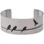 Vera Viva Let It Go Hidden Inspiration Bird Design Cuff Bracelet, Stainless Steel in Adjustable Fit Vera Viva Let It Go Hidden Inspiration Bird Design Cuff Bracelet, Stainless Steel in Adjustable Fit